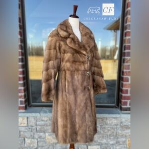 XS/S Genuine Pastel Mink Fur Stroller Coat Mid-Length - Unbranded Real Mink Fur